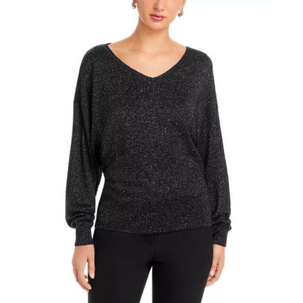Lafayette 148 New York Sequin Glitter Knit Sweater Size XL 23859